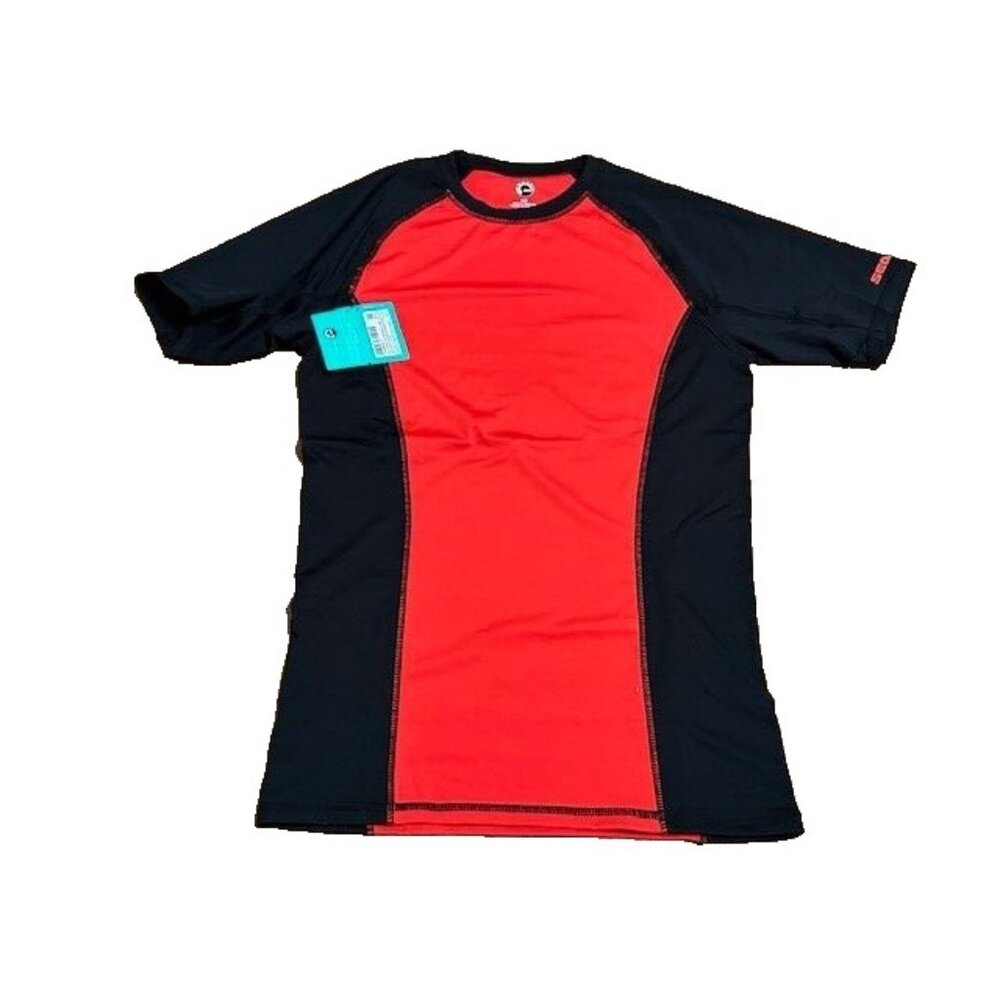Sea Doo Rashguard Shirt Lava Red Performace Short Sleeve Black Mens Small NWT Ne